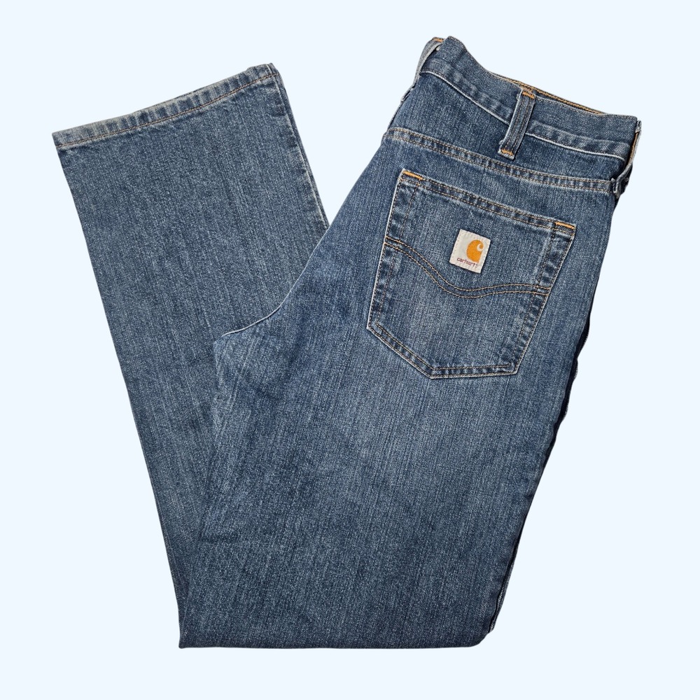 Carhartt Holter Relaxed Fit Straight Leg Blue Denim Jeans Mens 34x32 101483-980